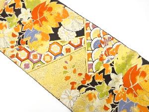 アンティーク　切り嵌め風菊桐に古典柄模様織出し袋帯（着用可）